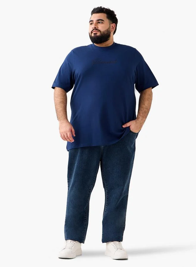 Maxim Men Regular Fit Crew Neck Short Sleeves Slogan Print T-shirt